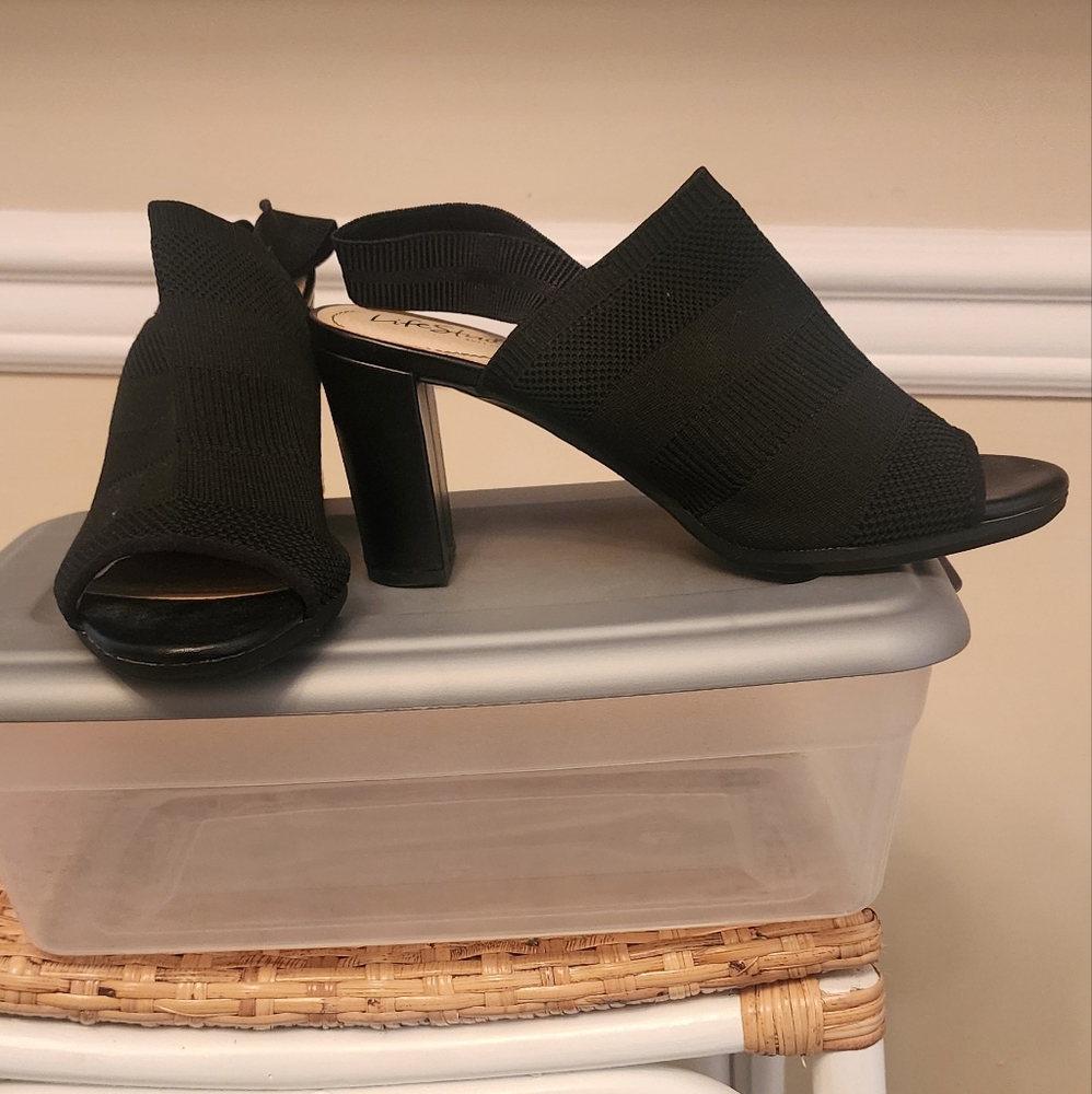 Black sandal boot shoe